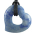 Donut coeur 30mm aventurine bleue ou quartz bleu Brésil A - La Boite à Cailloux