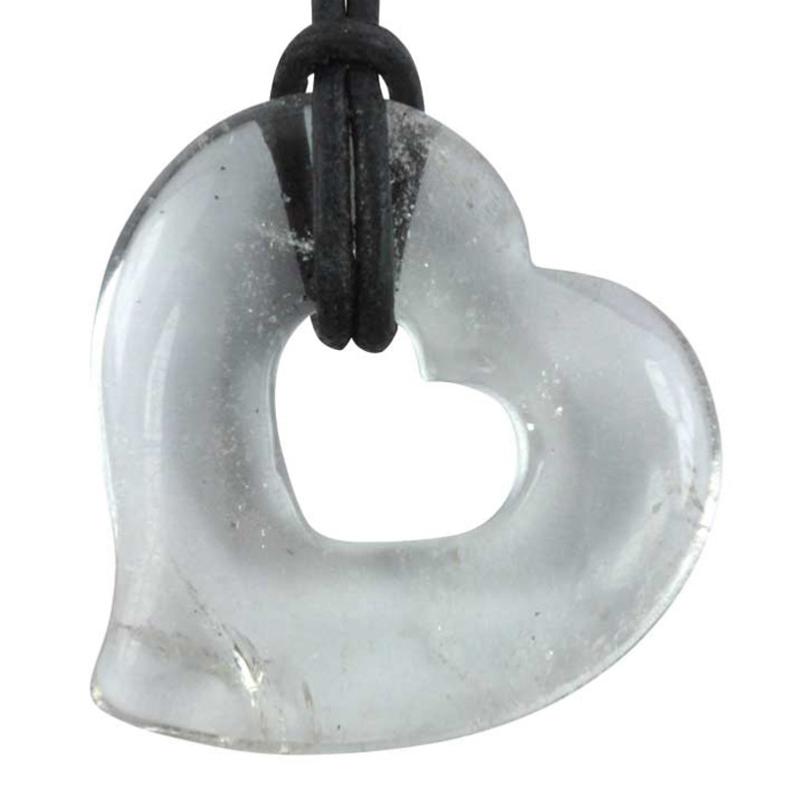 Donut coeur 30mm cristal de roche Brésil A - La Boite à Cailloux