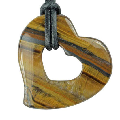 Donut coeur 30mm oeil de tigre Afrique du Sud A - La Boite à Cailloux