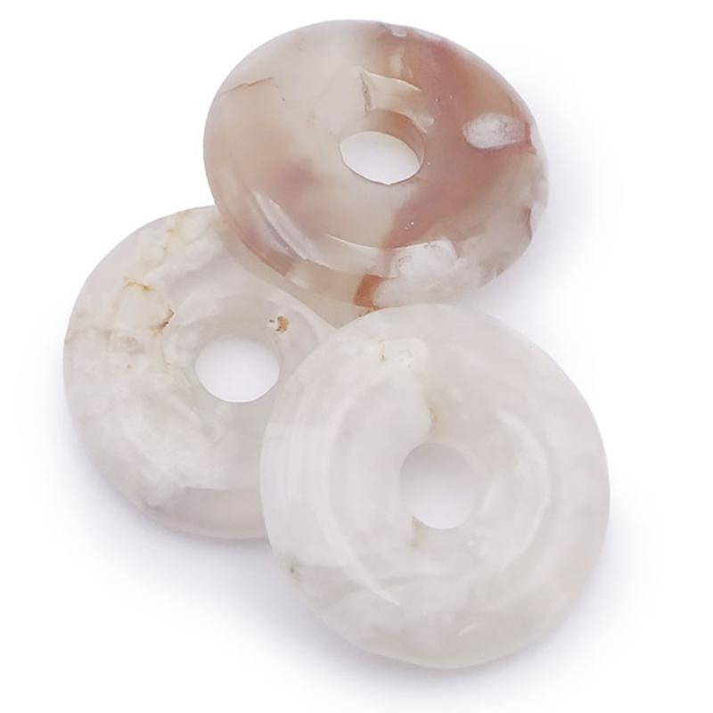 Donut ou PI Chinois agate fleur de cerisier Madagascar A - La Boite à Cailloux