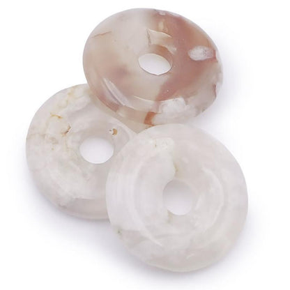 Donut ou PI Chinois agate fleur de cerisier Madagascar A - La Boite à Cailloux