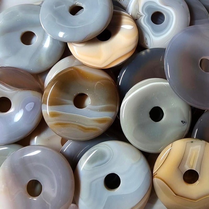 Donut ou PI Chinois agate naturelle Brésil A - La Boite à Cailloux