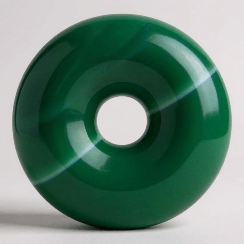 Donut ou PI Chinois agate teintée verte Brésil A - La Boite à Cailloux