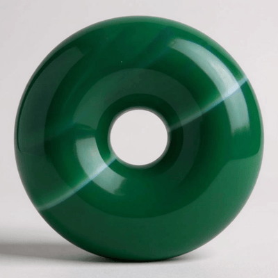 Donut or PI Chinese green tinted agate Brazil A