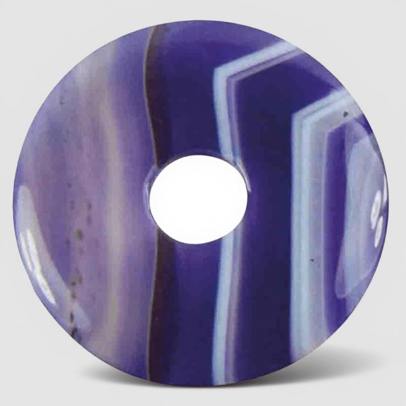 Donut ou PI Chinois agate teintée violette Brésil A - La Boite à Cailloux