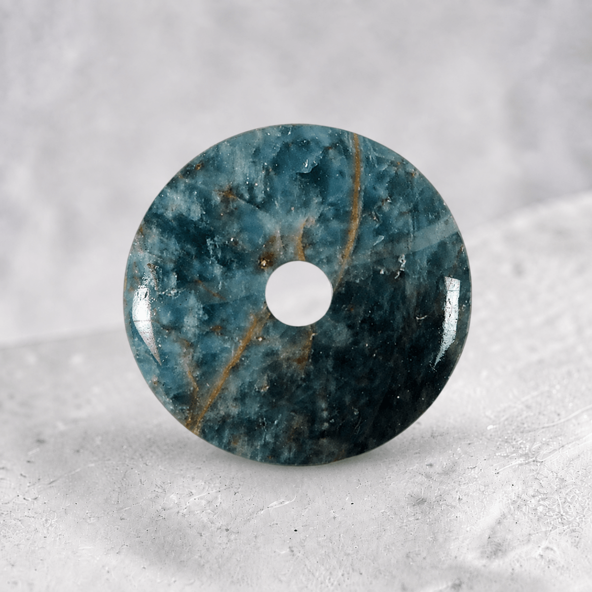 Donut ou PI Chinois apatite bleue Madagascar A - La Boite à Cailloux