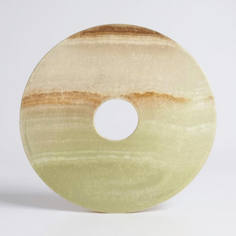 Donut ou PI Chinois aragonite verte (onyx marbre) 3cm - La Boite à Cailloux