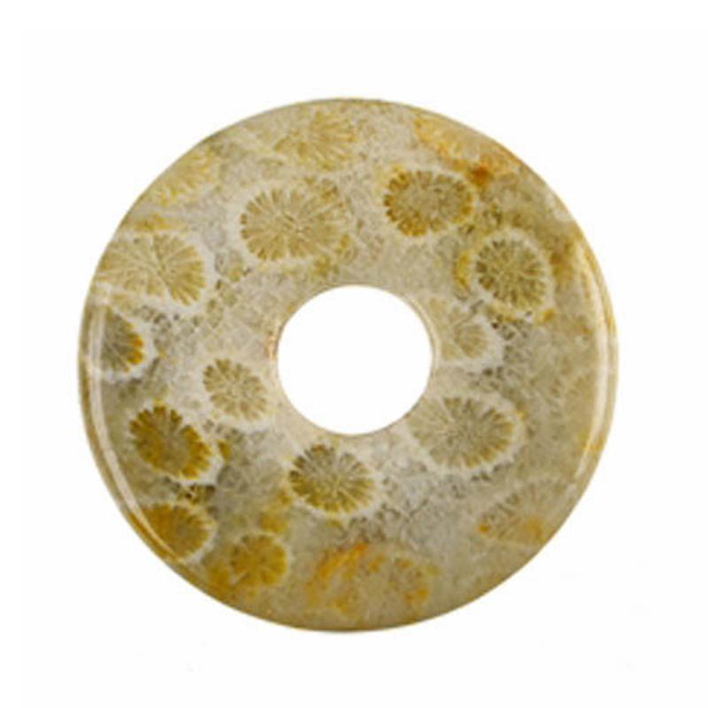Donut ou PI Chinois corail fossilisé Brésil A - La Boite à Cailloux