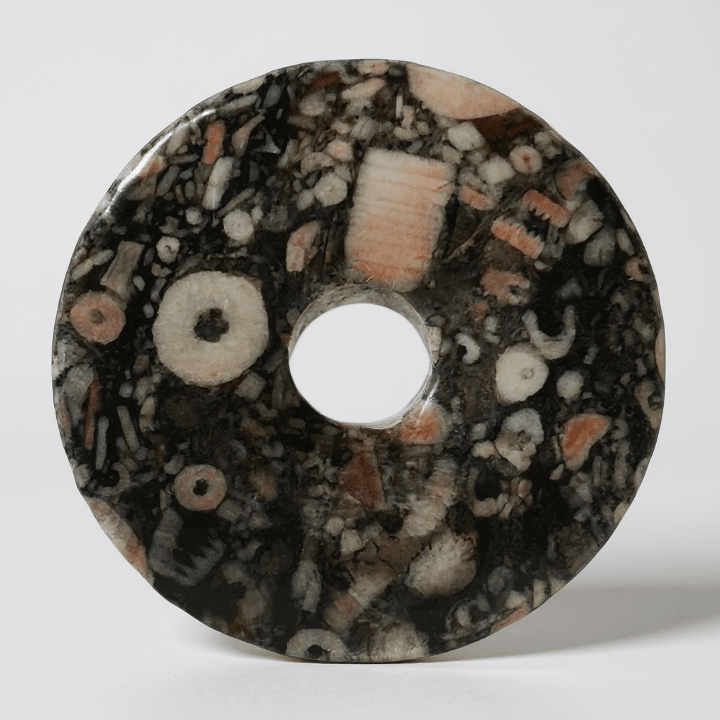 Donut ou PI Chinois fossile crinoide Brésil A - La Boite à Cailloux