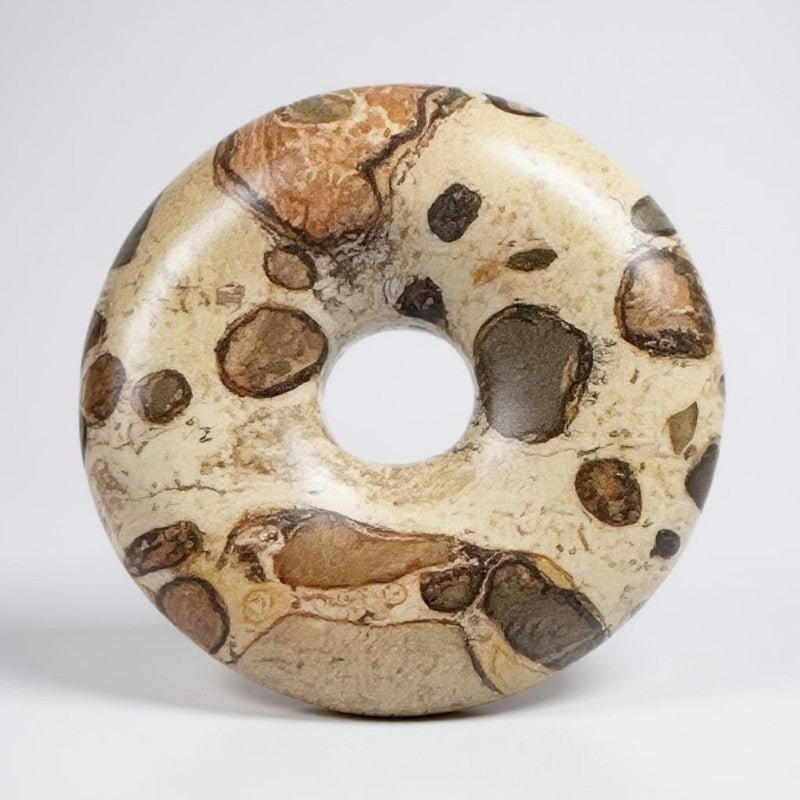 Donut ou PI Chinois Jaspe léopard Brésil A - La Boite à Cailloux
