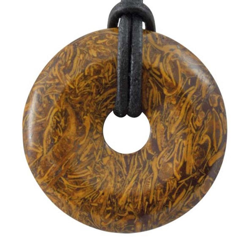 Donut ou PI Chinois jaspe peau de serpent Inde A - La Boite à Cailloux