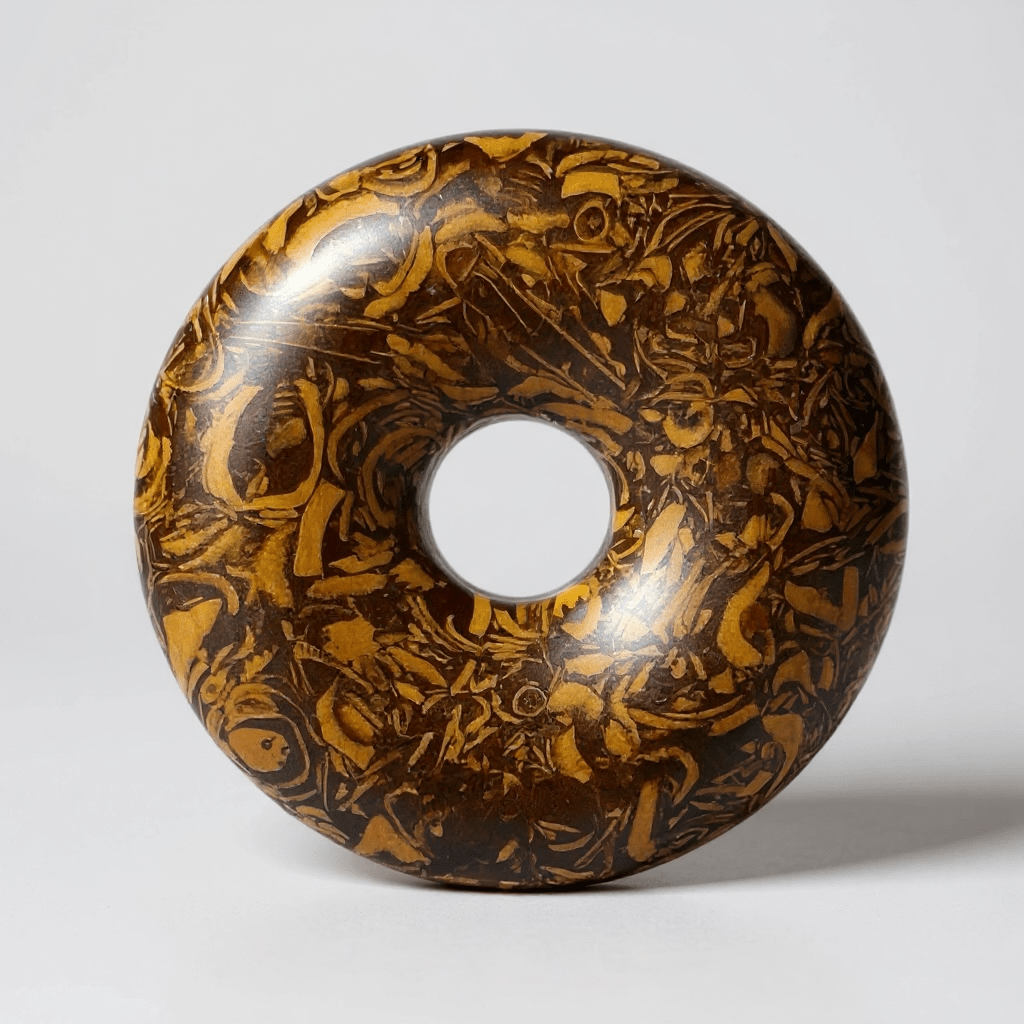 Donut ou PI Chinois jaspe peau de serpent Inde A - La Boite à Cailloux