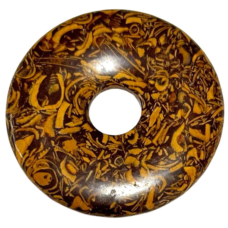 Donut ou PI Chinois jaspe peau de serpent Inde A - La Boite à Cailloux