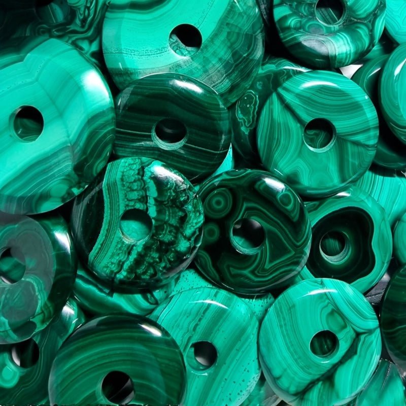 Donut ou PI Chinois malachite Congo AA - La Boite à Cailloux