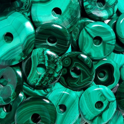 Donut ou PI Chinois malachite Congo AA - La Boite à Cailloux