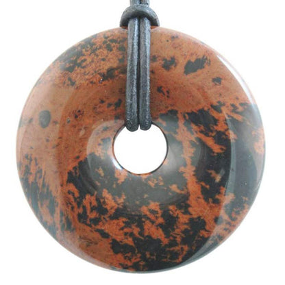 Donut ou PI Chinois obsidienne acajou Mexique A - La Boite à Cailloux