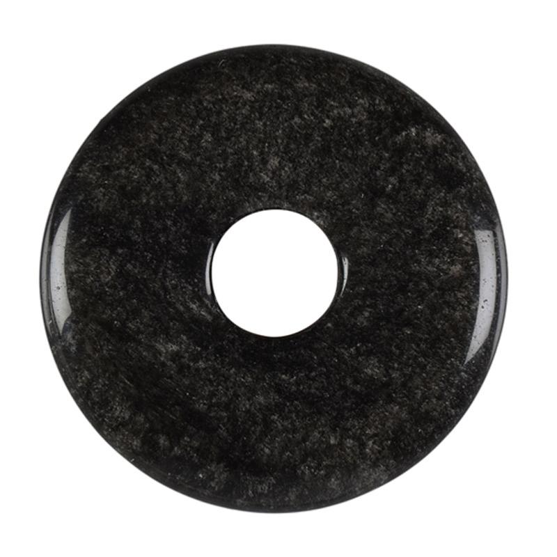 Donut ou PI Chinois obsidienne argentée Mexique A - La Boite à Cailloux