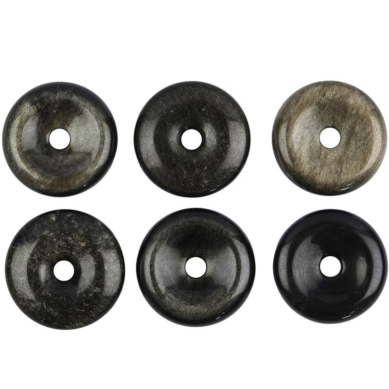 Donut ou PI Chinois obsidienne dorée Mexique A - La Boite à Cailloux