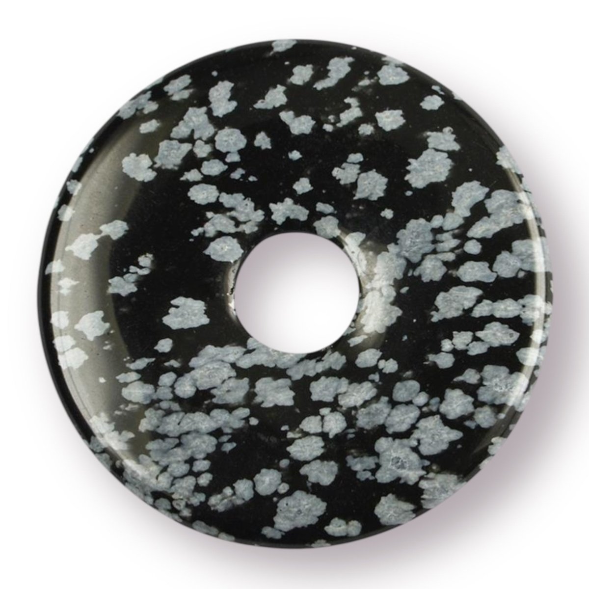 Donut ou PI Chinois obsidienne neige Mexique A - La Boite à Cailloux