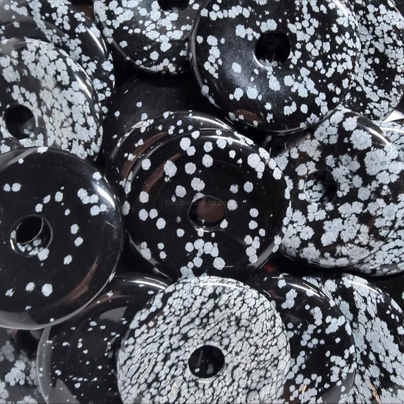Donut ou PI Chinois obsidienne neige Mexique A - La Boite à Cailloux