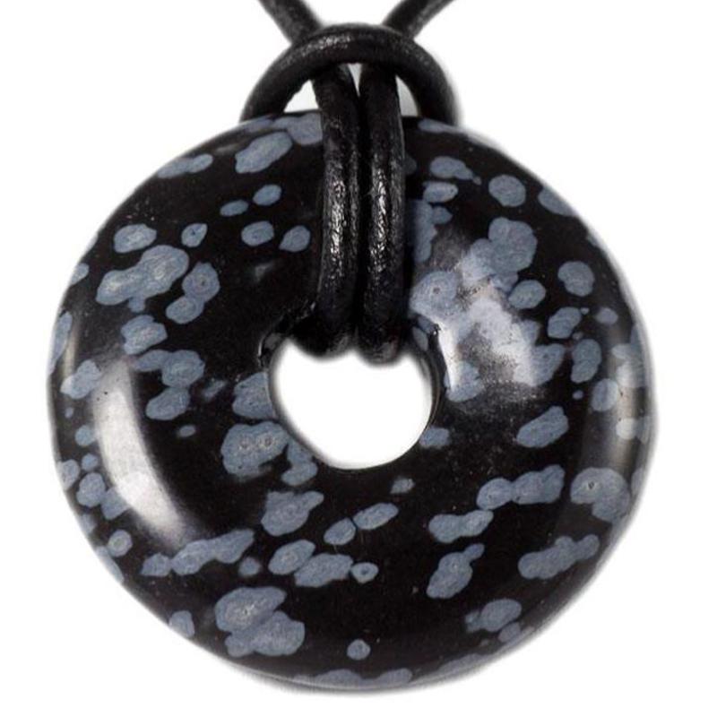 Donut ou PI Chinois obsidienne neige Mexique A - La Boite à Cailloux