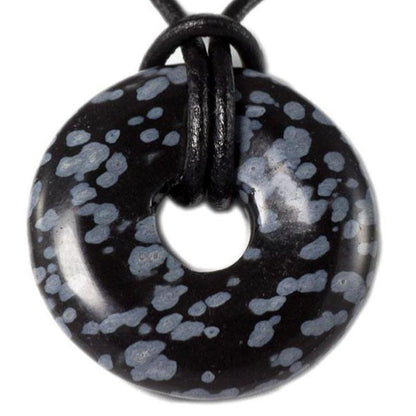 Donut ou PI Chinois obsidienne neige Mexique A - La Boite à Cailloux