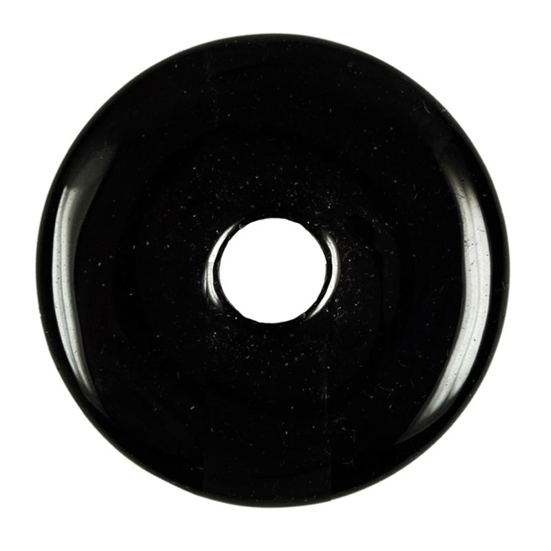 Donut ou PI Chinois obsidienne noire Mexique A - La Boite à Cailloux