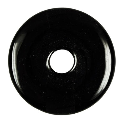 Donut ou PI Chinois obsidienne noire Mexique A - La Boite à Cailloux