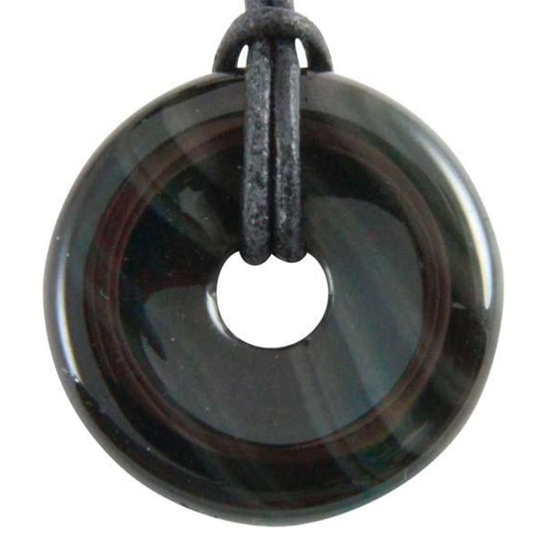 Donut ou PI Chinois obsidienne oeil céleste Mexique A - La Boite à Cailloux