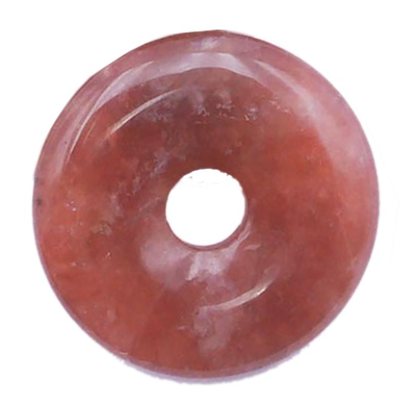 Donut ou PI Chinois quartz hématoide (quartz fraise) Brésil A - La Boite à Cailloux