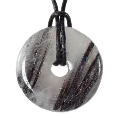 Donut or PI Chinese quartz tourmaline inclusions Brazil A (30mm)