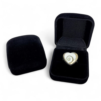 Ring box and small black felt earrings