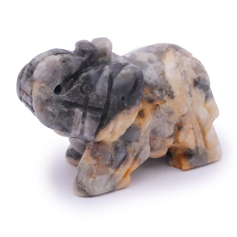 Eléphant agate crazy lace Mexique A 50mm - La Boite à Cailloux