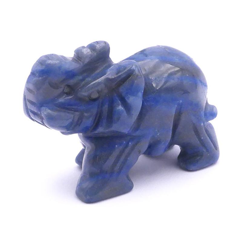 Eléphant aventurine bleue Brésil A 50mm - La Boite à Cailloux