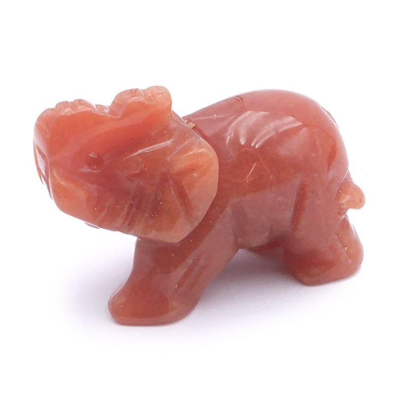 Eléphant aventurine rouge Brésil A 50mm - La Boite à Cailloux