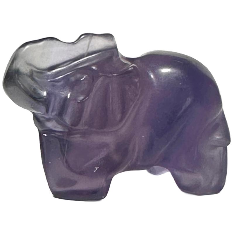 Eléphant Fluorine violette Chine AA+ 40mm - La Boite à Cailloux