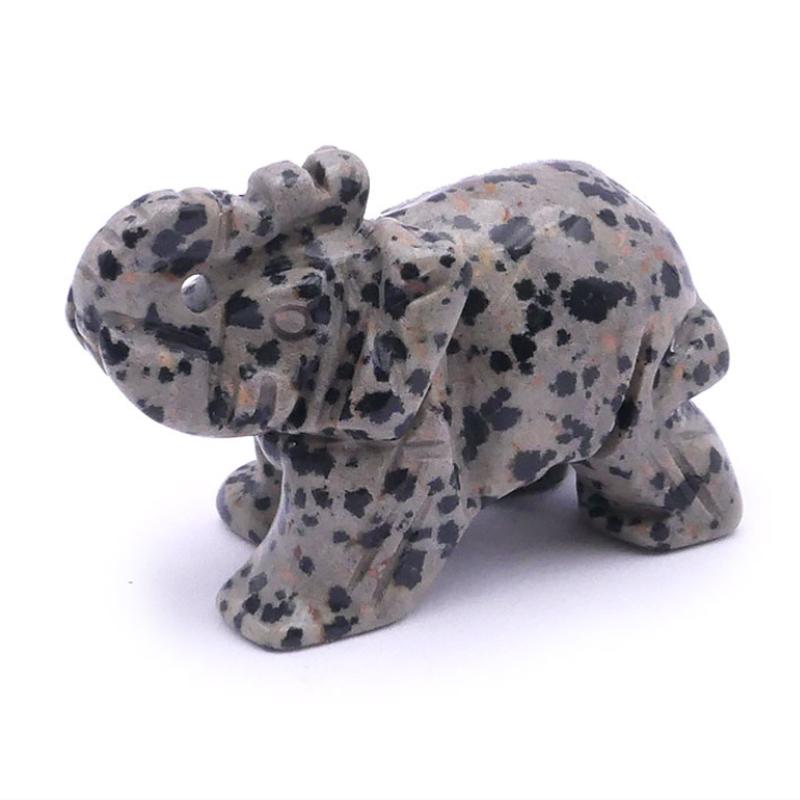 Eléphant jaspe dalmatien Mexique A 50mm - La Boite à Cailloux