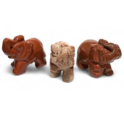 Eléphant jaspe rouge Afrique du Sud A 40mm - La Boite à Cailloux