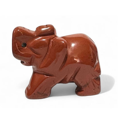 Eléphant jaspe rouge Afrique du Sud A 40mm - La Boite à Cailloux