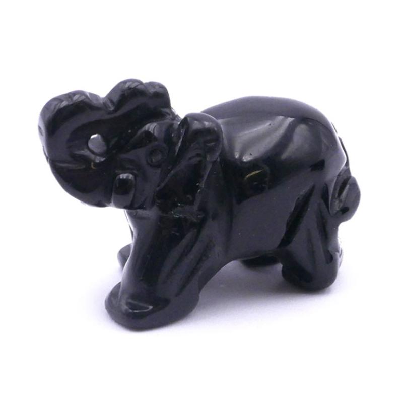 Eléphant Obsidienne noire Mexique A 50mm - La Boite à Cailloux