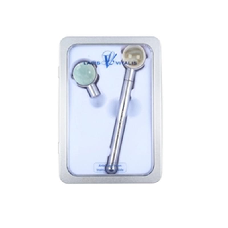 Ensemble rouleau de massage "CHI" Aigue - marine/Agate - La Boite à Cailloux