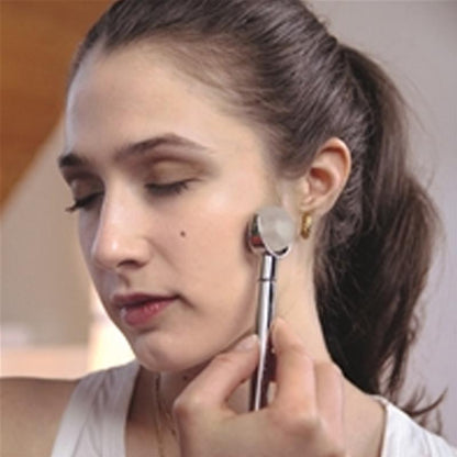 Ensemble rouleau de massage "CHI" Cristal de roche/Quartz fumé - La Boite à Cailloux