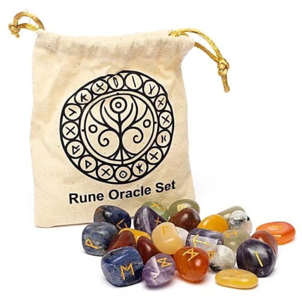 Ensemble rune divinatoire 7 chakras AA - La Boite à Cailloux
