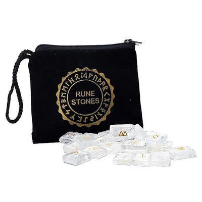 Ensemble rune divinatoire cristal de roche Brésil AA