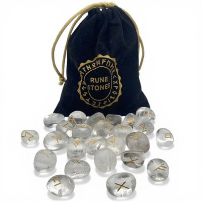 Ensemble rune divinatoire cristal de roche Brésil AA