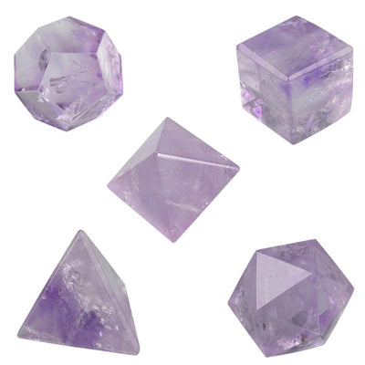 Juego de sólidos Plato de amatista: aproximadamente 100 g