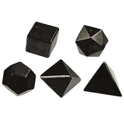 Platonic Solids Set in Shungite