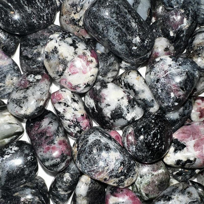 Eudialyte sur syenite Russie A (pierre roulée) - La Boite à Cailloux
