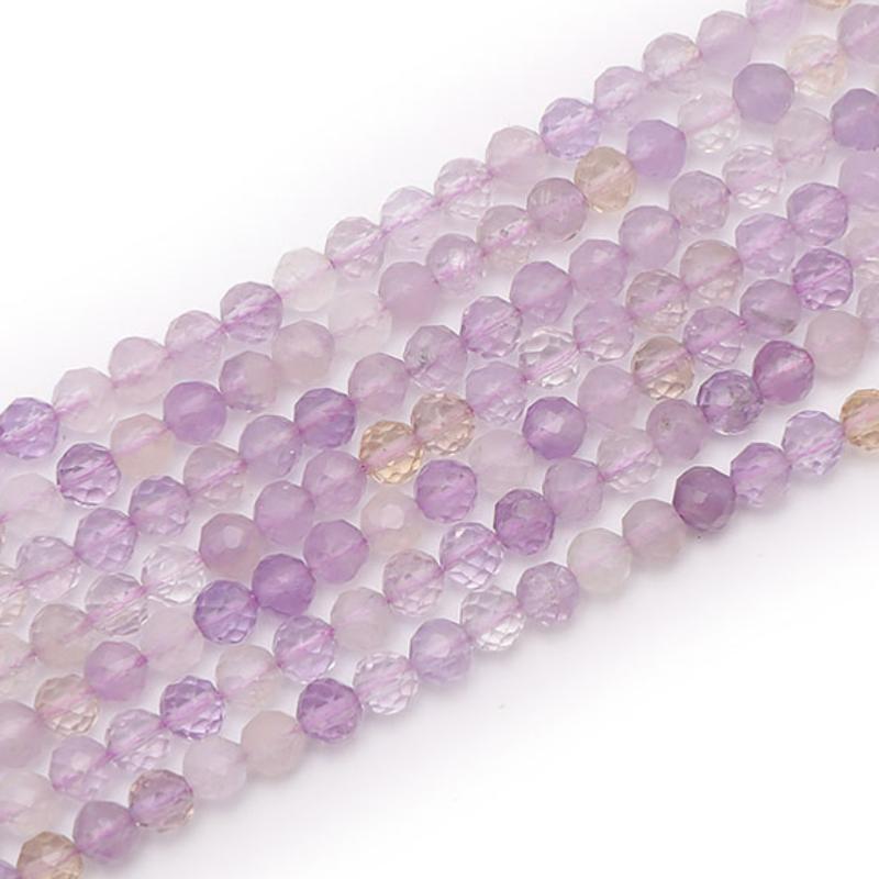 Fil amétrine Brésil A perles facettées 3 - 4mm - La Boite à Cailloux