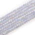 Fil calcédoine bleue Namibie A perles facettées 3 - 4mm - La Boite à Cailloux